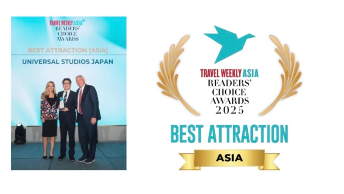USJが「Travel Weekly Asia Readers’ Choice Awards 2025」でアジア最優秀アトラクション賞を受賞した。(写真/Travel Weekly Asia Readers’ Choice Awards提供) USJが「Travel Weekly Asia Readers’ Choice Awards 2025」でアジア最優秀アトラクション賞を受賞した。(写真/Travel Weekly Asia Readers’ Choice Awards提供)