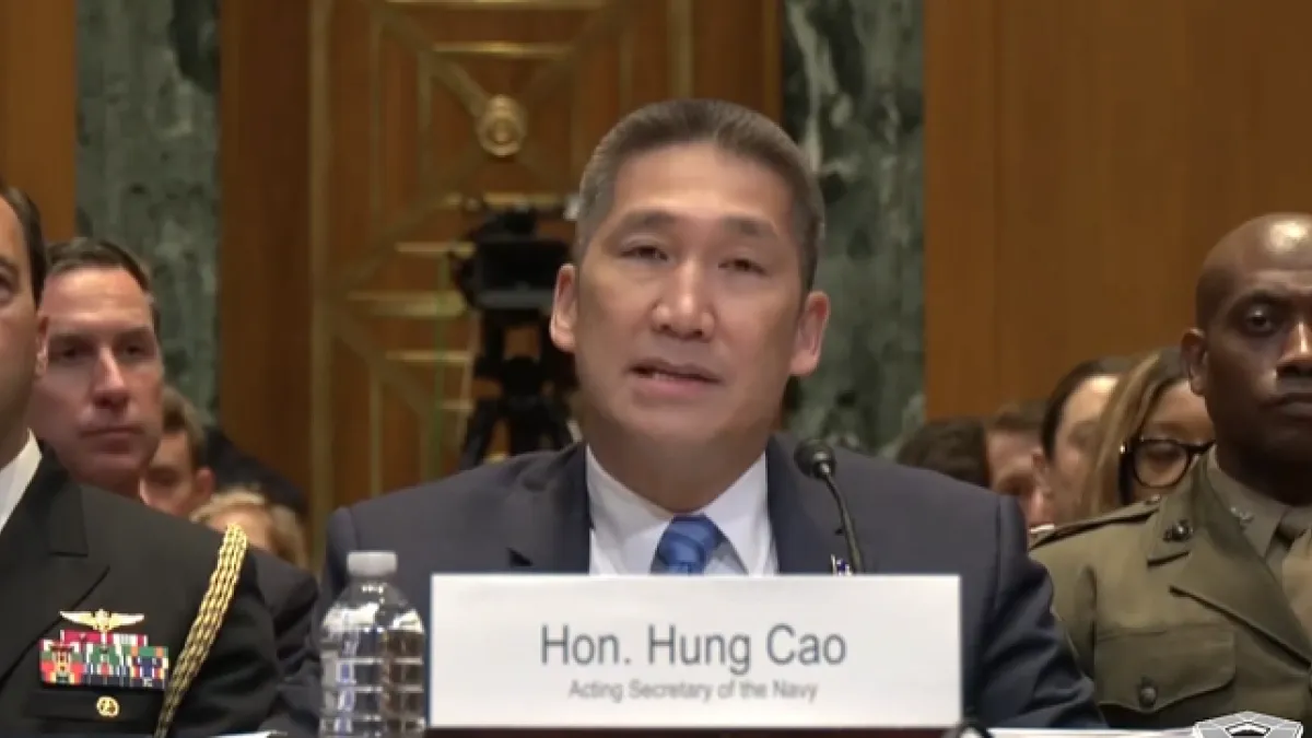 Acting Navy Secretary Hung Cao testifies before the Senate, May 21. (Photo: DVIDSHub)