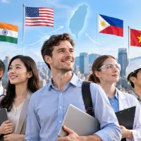 台湾で働く外国人専門人材と聞くと、日本や米国を思い浮かべる人も少なくない。台湾は日本との経済・貿易関係が深く、米国もテクノロジー人材や外資系企業人材の重要な出身国となっている。(イメージ画像/ChatGPT) 台湾で働く外国人専門人材と聞くと、日本や米国を思い浮かべる人も少なくない。台湾は日本との経済・貿易関係が深く、米国もテクノロジー人材や外資系企業人材の重要な出身国となっている。(イメージ画像/ChatGPT)