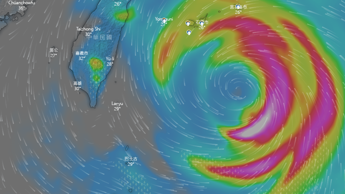 颱風季到來,有不少民眾期待放颱風假,對此氣象專家回應了。(示意圖/圖取自windy.com) 颱風季到來,有不少民眾期待放颱風假,對此氣象專家回應了。(示意圖/圖取自windy.com)