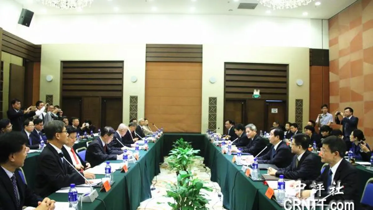國台辦主任張志軍18日會見台灣8縣市首長組成的訪問團。(中評社)