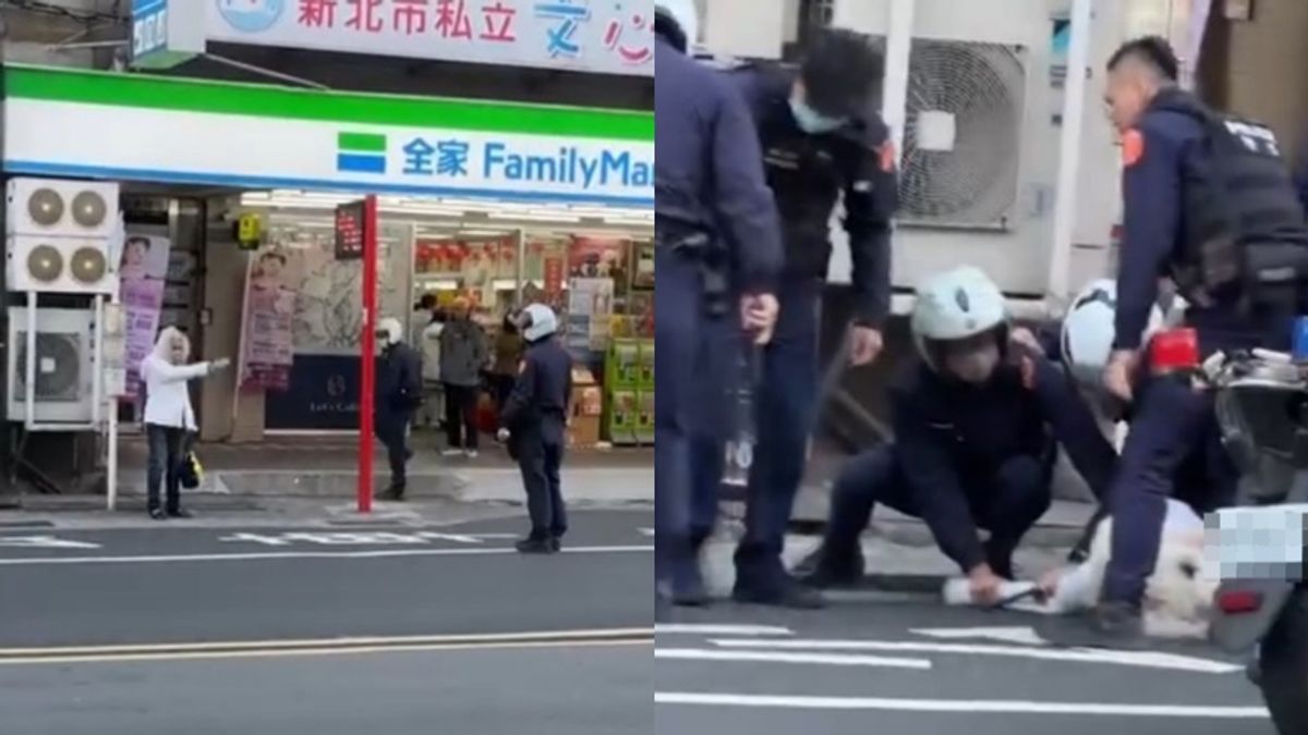 多名員警成功壓制老婦。(圖/翻攝自Threads/立達徵信社) 多名員警成功壓制老婦。(圖/翻攝自Threads/立達徵信社)