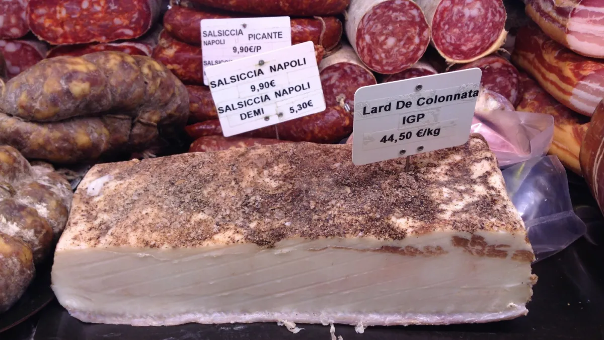 可羅納塔鹽漬肥豬肉(Lardo di Colonnata)(取自網路)