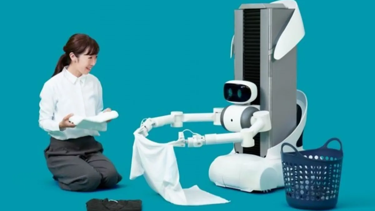 日本機器人新創Mira Robotics推出遙控機器人Ugo,預計2020年走入民眾家庭摺衣服。(圖/數位時代)