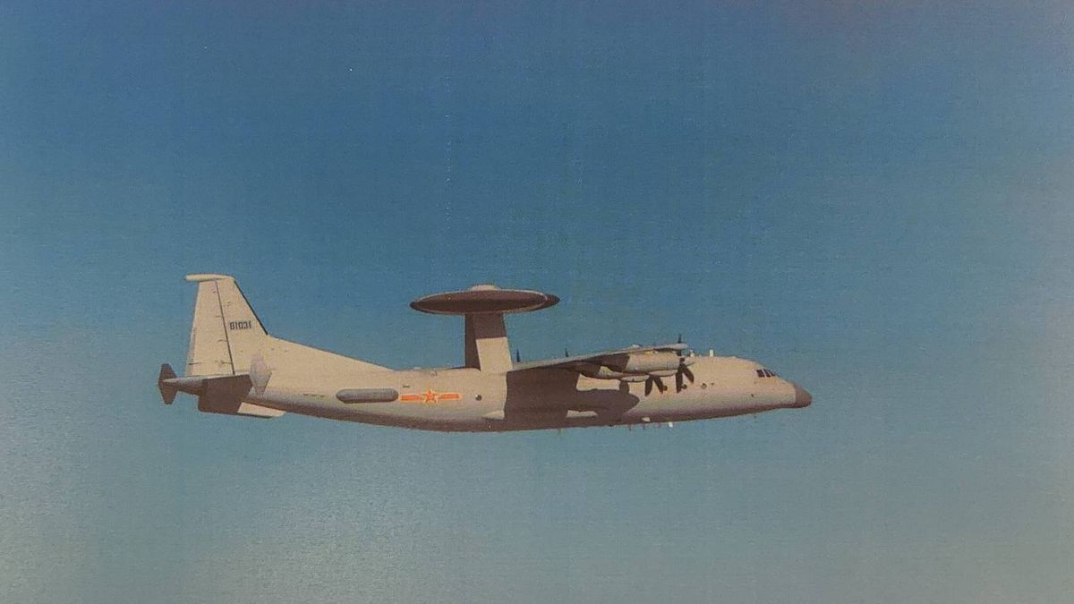 空軍司令部指出,解放軍1架機型屬預警機的「空警500」7日進入我西南空域。(空軍司令部提供) 空軍司令部指出,解放軍1架機型屬預警機的「空警500」7日進入我西南空域。(空軍司令部提供)