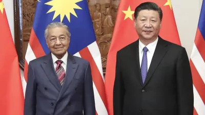 馬來西亞總理馬哈地(左)與中國國家主席習近平(取自新華網)