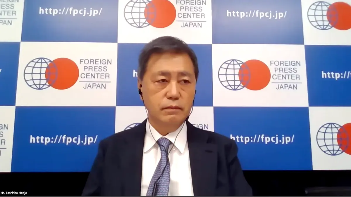 ChatGPT:  毛受敏浩氏がFPCJの記者会見で、日本の人口減少に伴う外国人材受け入れ拡大の課題と展望を語った。(参考写真:FPCJ) ChatGPT:  毛受敏浩氏がFPCJの記者会見で、日本の人口減少に伴う外国人材受け入れ拡大の課題と展望を語った。(参考写真:FPCJ)