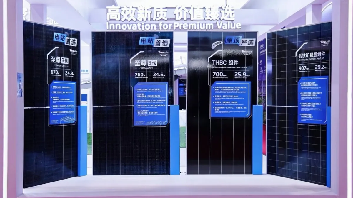 Trinasolar achieves 907W power output for perovskite/crystalline silicon tandem module, setting new world record