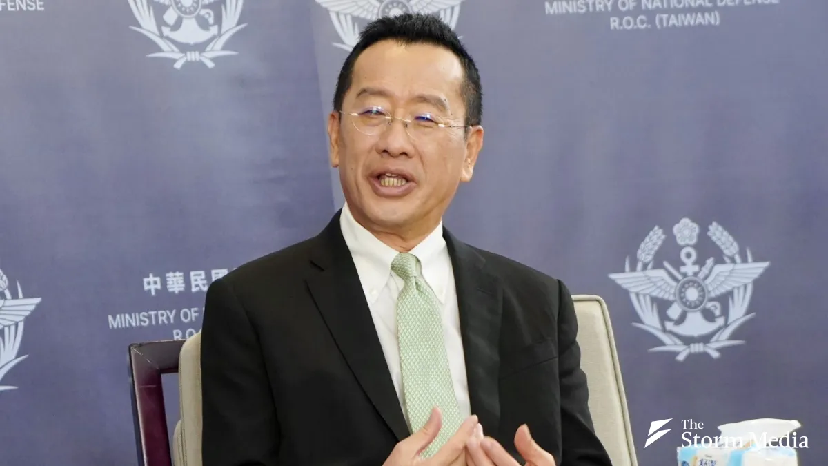 Taiwan's Defense Minister Wellington Koo speaks to what he is able to disclose about what the United States has contributed to the island's defense operations. (Photo by Chang Yao-lin)