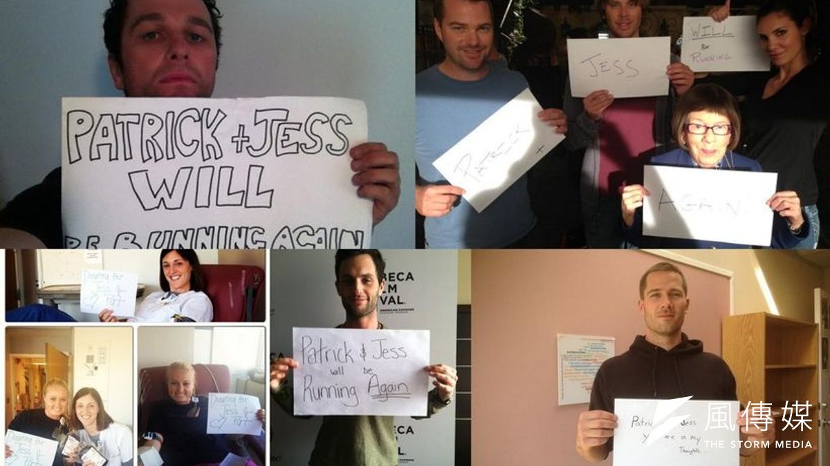 網友們自製"唐斯與肯絲基會再度邁步奔跑"標語,給唐斯夫妻打氣(取自網路) 網友們自製"唐斯與肯絲基會再度邁步奔跑"標語,給唐斯夫妻打氣(取自網路)