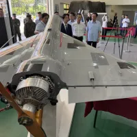 President Lai Ching-te (front right 3), Minister of National Defense Wellington Koo (front right 2), and National Security Council Secretary-General Wu Chao-hsieh (front right 1) place high priority on the current state of Taiwan's drone development. (CNA President Lai Ching-te (front right 3), Minister of National Defense Wellington Koo (front right 2), and National Security Council Secretary-General Wu Chao-hsieh (front right 1) place high priority on the current state of Taiwan's drone development. (CNA
