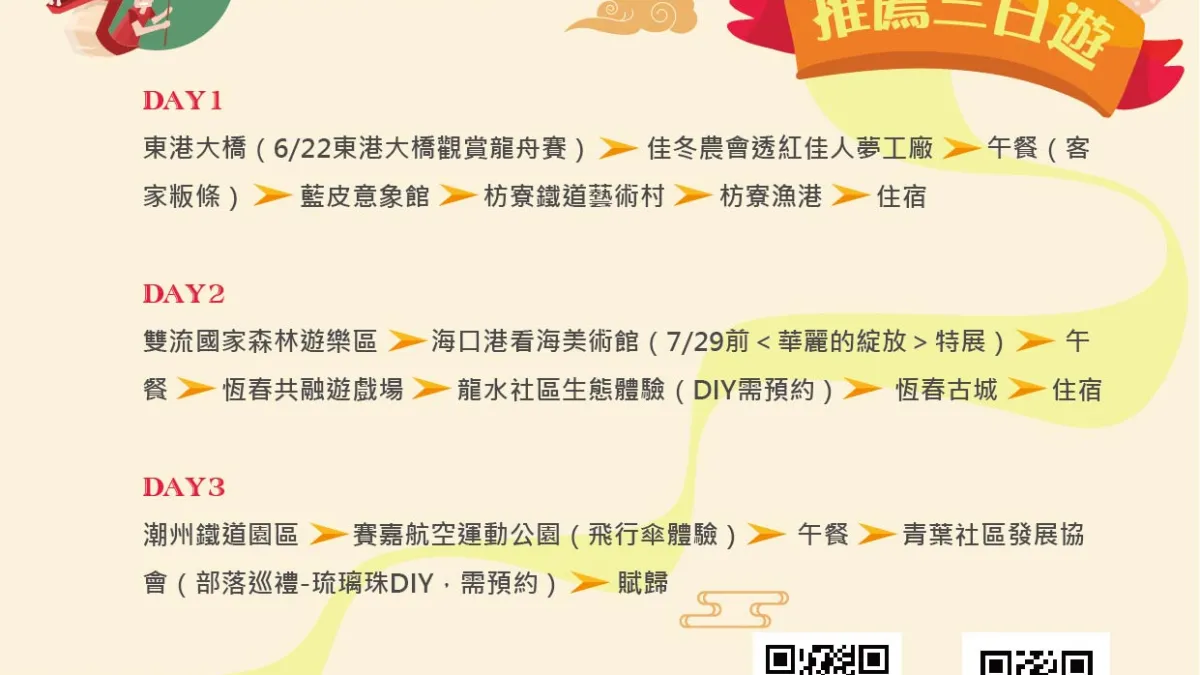 端午放粽一夏遊程推薦。(圖/屏東縣政府提供)