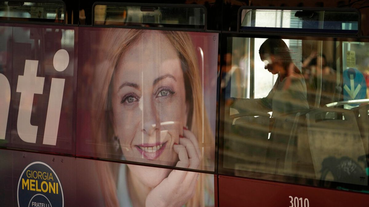 義大利極右翼「義大利兄弟黨」(Fratelli d'Italia)黨魁梅洛尼(Giorgia Meloni)。(AP) 義大利極右翼「義大利兄弟黨」(Fratelli d'Italia)黨魁梅洛尼(Giorgia Meloni)。(AP)