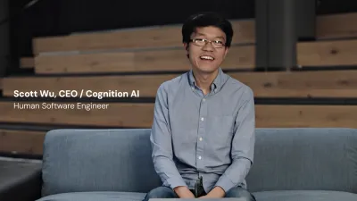 現年27歲的Scott Wu帶領Cognition另外9名職員成功推出「全球首位AI工程師」Devin。(圖/翻攝自X/Cognition)