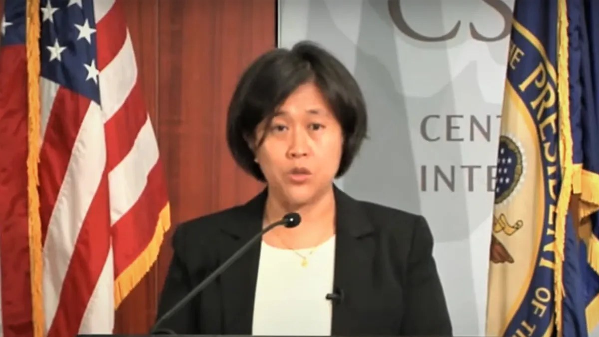 美國貿易代表戴琪說要以新的貿易政策對中國施壓。(取自CSIS網頁)