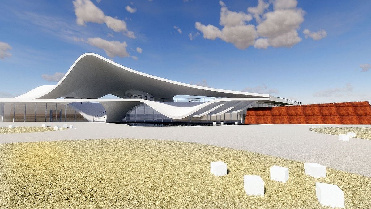 桃園市永安漁港地標主建築「海螺」,遭控涉抄襲外國學生放在IG上的作品,引發各界譁然。(資料照,取自桃園市政府官網) 桃園市永安漁港地標主建築「海螺」,遭控涉抄襲外國學生放在IG上的作品,引發各界譁然。(資料照,取自桃園市政府官網)