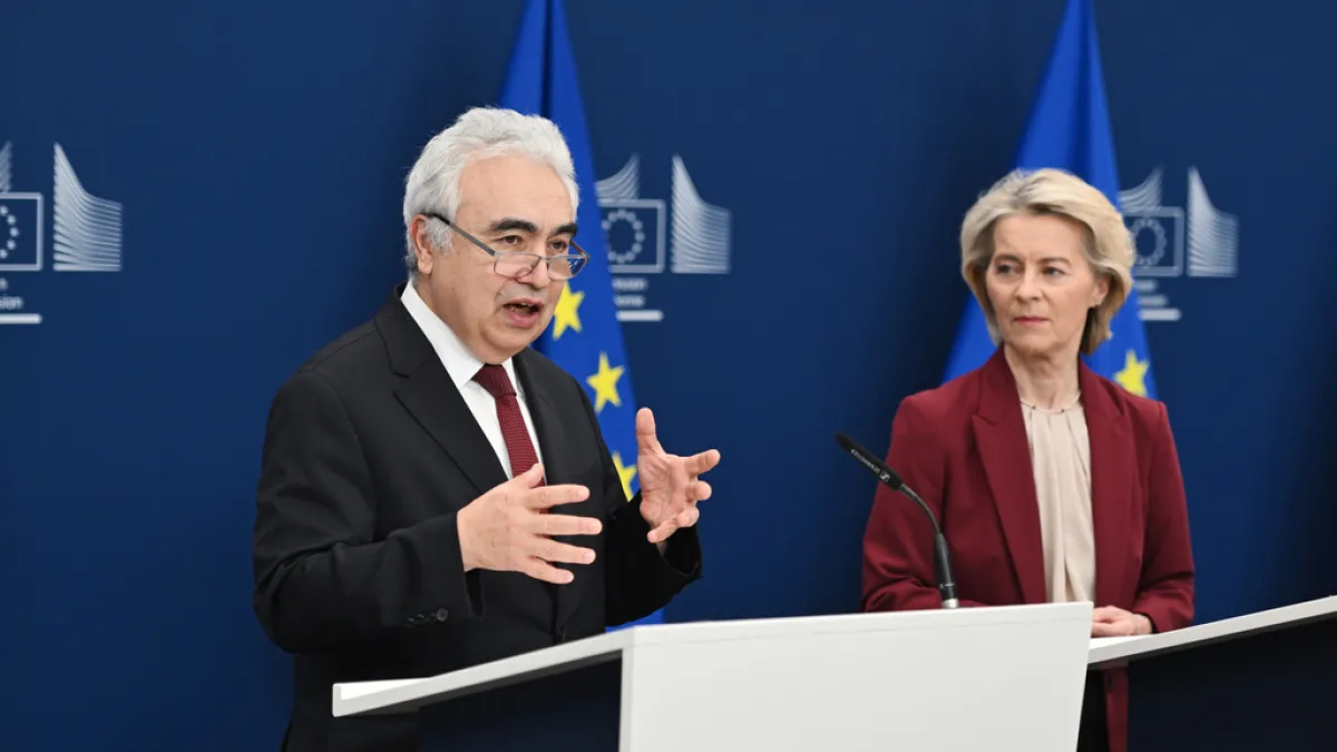 European Commission President Ursula von der Leyen (right) and International Energy Agency Executive Director Fatih Birol (left). (AP)