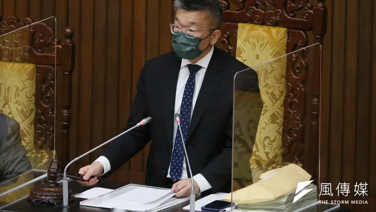 立法院副院長蔡其昌28日主持立法院院會,三讀通過數位發展部組織法等法案。(資料照,柯承惠攝)