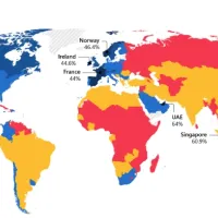 The Microsoft report indicates that countries with early institutional investment in AI show higher adoption rates; for example, the United Arab Emirates leads the world with a 64% adoption rate among the working-age population. (Source: Microsoft AI Repo The Microsoft report indicates that countries with early institutional investment in AI show higher adoption rates; for example, the United Arab Emirates leads the world with a 64% adoption rate among the working-age population. (Source: Microsoft AI Repo
