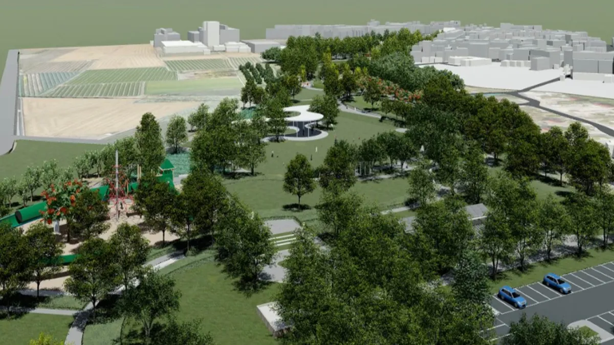 彰化溪湖城鎮之心公園新建工程第二期工程6月20日動工興建,公園占地20公頃,提供當地綠地休憩場所。(圖/彰化縣政府提供)