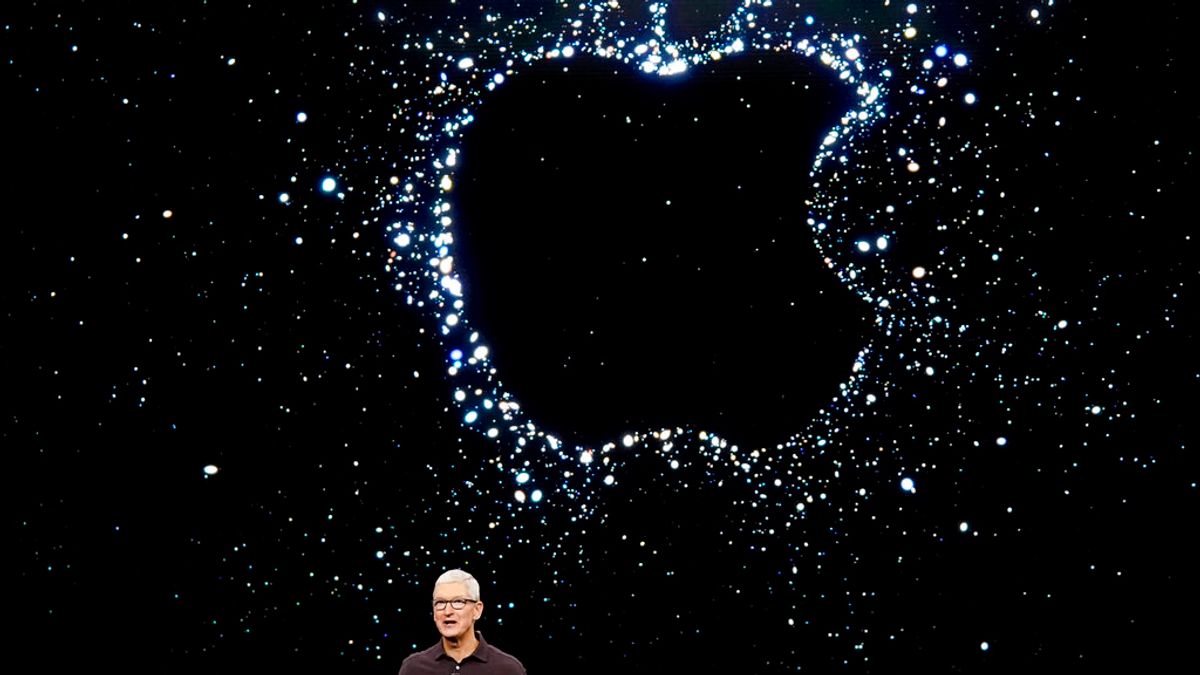 蘋果執行長庫克主持發表會。(美聯社) 蘋果執行長庫克主持發表會。(美聯社)