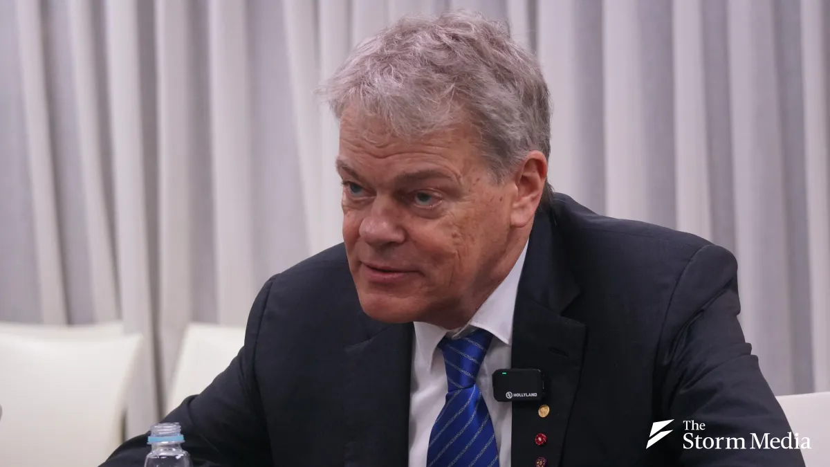 Nobel Laureate in Physiology or Medicine Edvard Moser during an exclusive interview with Storm Media. (Photo / Tsai Chin-chieh)
