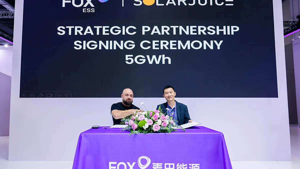 Fox ESS and Solar Juice Sign 5GWh Energy Storage Agreement, extending the Strategic Partnership established in 2025