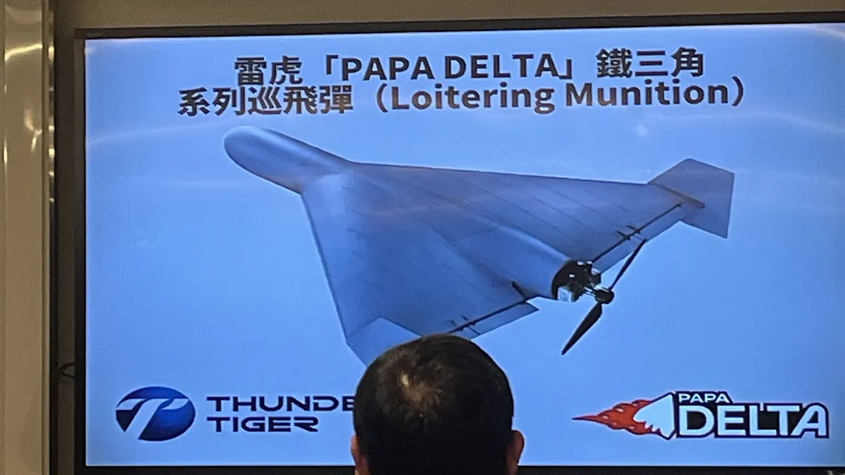 雷虎科技以美軍LUCAS自殺無人機為設計藍本,正在研發國產攻擊無人機「鐵三角」。(劉煥彥攝)