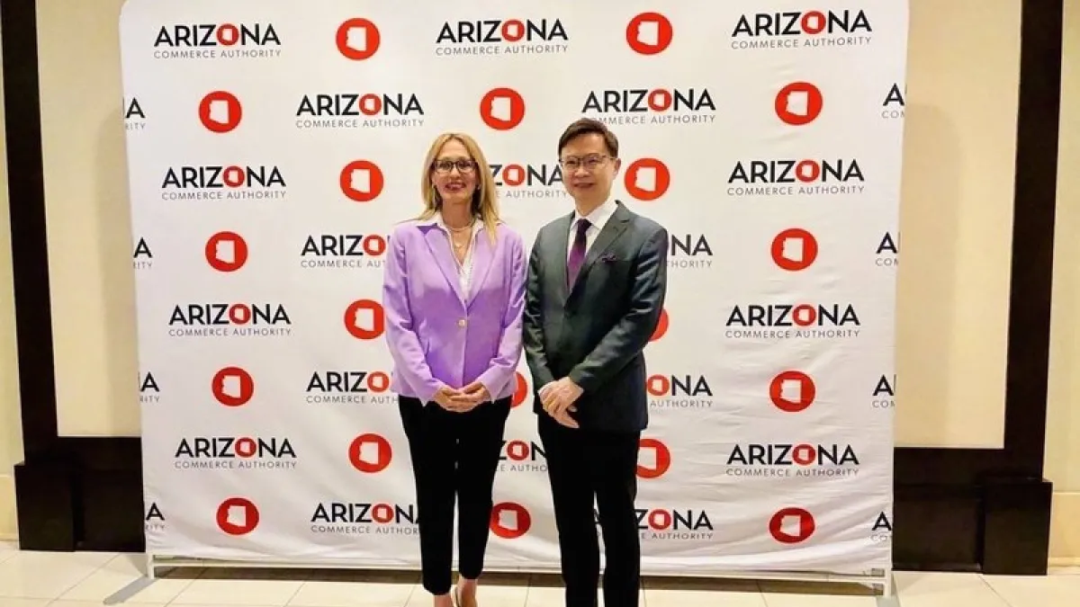 The Arizona Commerce Authority hosted the Arizona Artificial Intelligence and Semiconductor Global Forum, where Taiwan External Trade Development Council Chairman Walter Yeh (Huang Chih-fang) (right) led a delegation of Taiwanese business representatives.