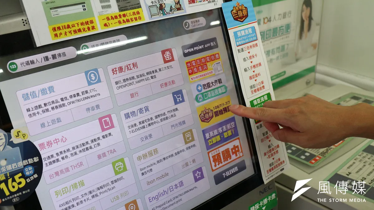 行政院推出振興三倍券,以1000元換取3000元,達到經濟振興的效果。圖為民眾使用健保卡於超商預購振興三倍券。(資料照,顏麟宇攝)