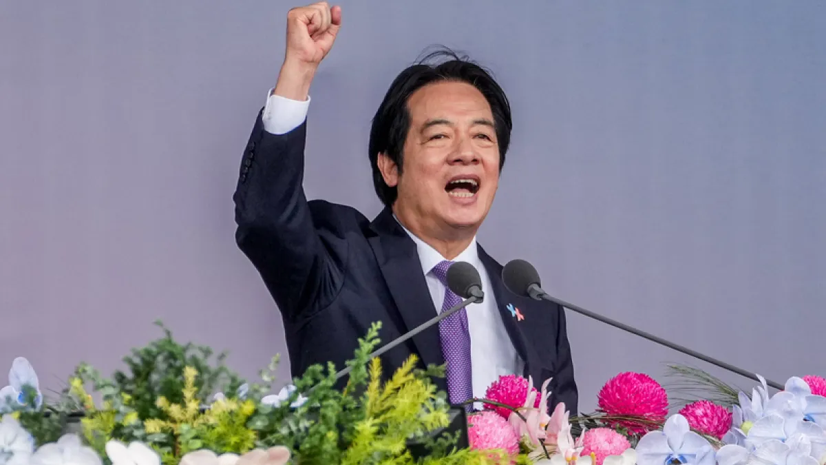總統賴清德發表國慶談話。(中央社)
