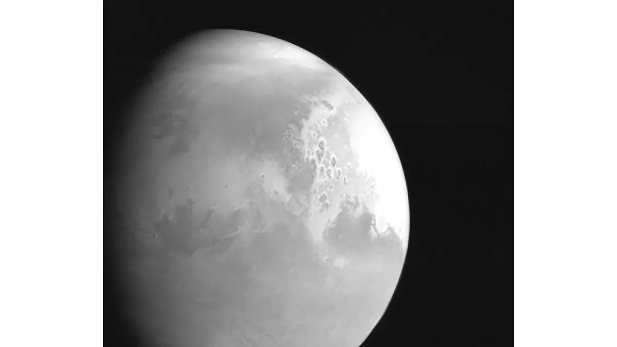 2021年2月,中國「天問一號」火星探測器拍攝的火星(AP)