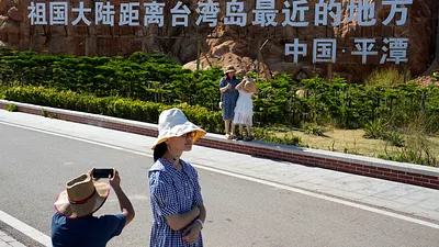 平潭位於台灣海峽西岸,是中國距離台灣最近的海島,至台灣新竹僅140公里。(AP)