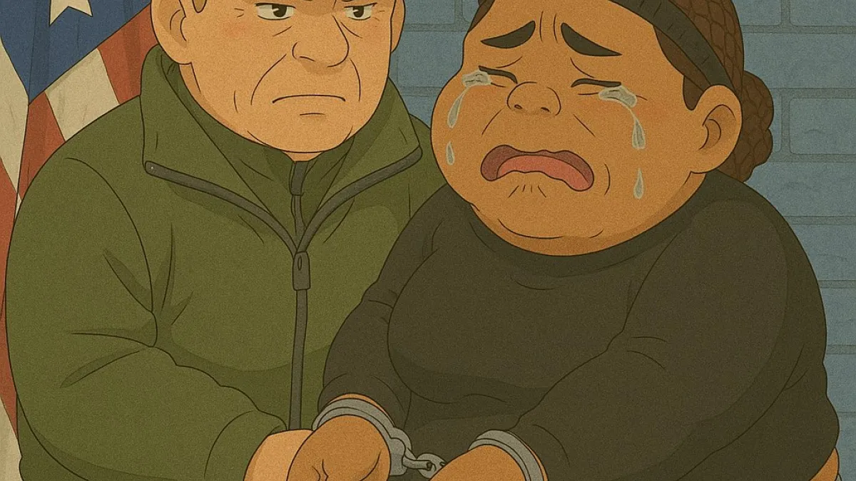 美國白宮也在官方粉專上發布,由AI繪製的「吉卜力化」繪圖。(翻攝自白宮X粉專)