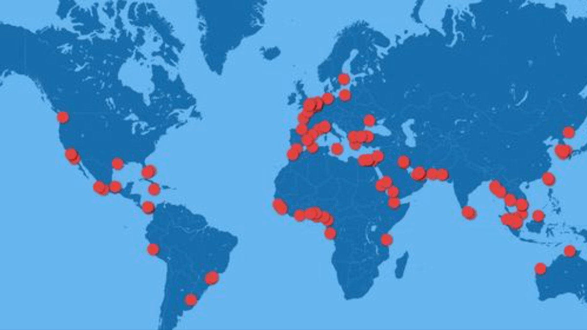 中國在世界各地大舉投資港口,擴大其控制的航運樞紐網絡。(圖片來源:華爾街日報) 中國在世界各地大舉投資港口,擴大其控制的航運樞紐網絡。(圖片來源:華爾街日報)