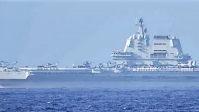 筆者認為,中共航艦進入第二島鏈,絕非軍事常態,而是歷史轉折的警號,這不只是台灣的危機,更是整個自由世界的戰略挑戰。圖為山東號航鑑起飛(日本防衛省統合幕僚監部)