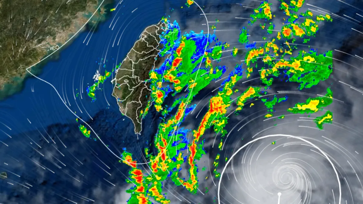 凱米颱風到家門口了!預計晚上就會感受到明顯風雨。(圖/擷取自NCDR)