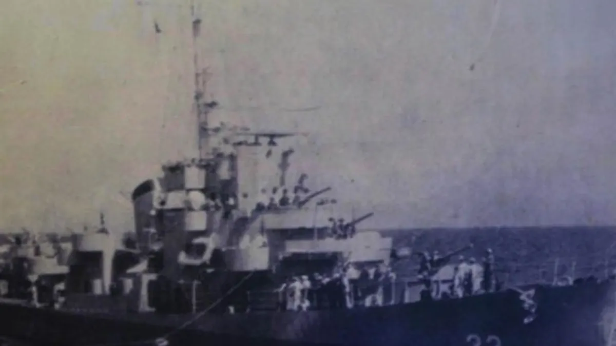 接收太平島的太平號護航驅逐艦。(作者提供,圖取自國史館)