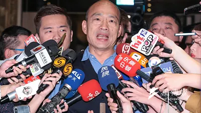 前新北市長朱立倫說,如果黨決定要徵召,就大大方方徵召韓國瑜(見圖),然後全黨團結一致打選戰。(資料照,顏麟宇攝)