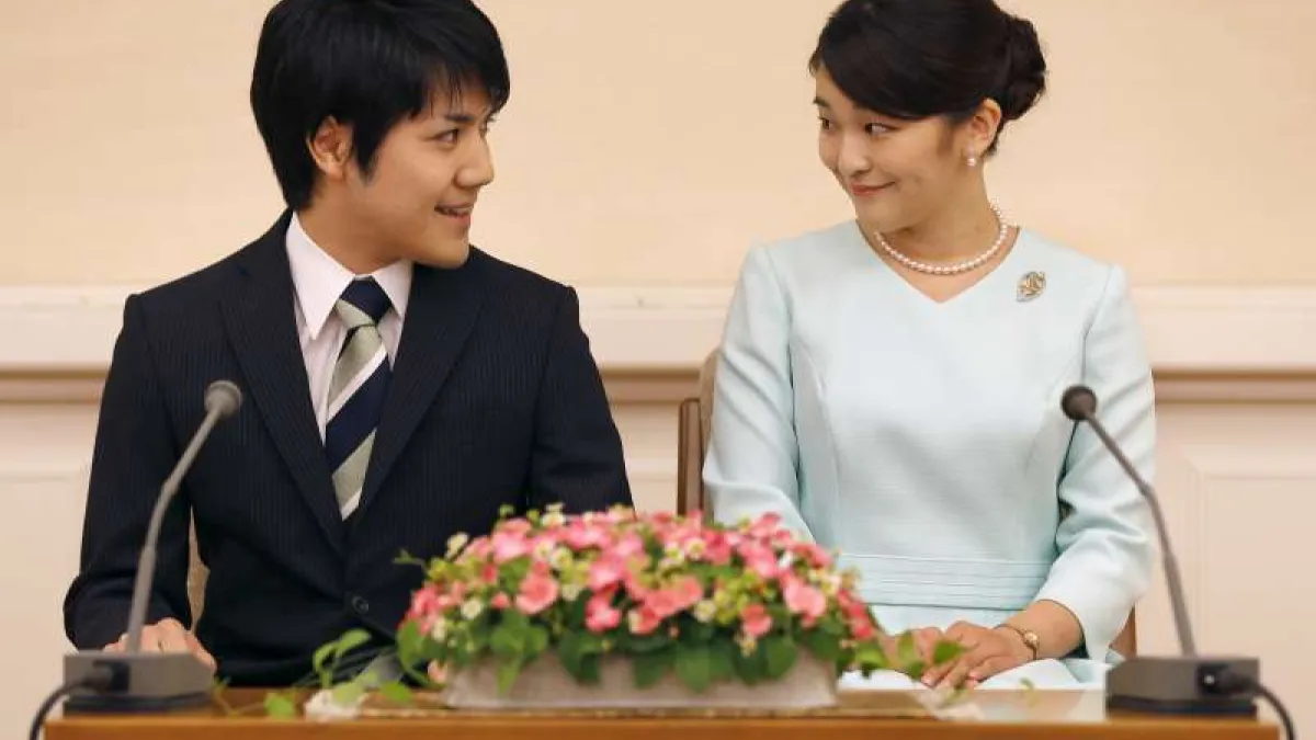 日本內親王真子公主與未婚夫小室圭。(美聯社)