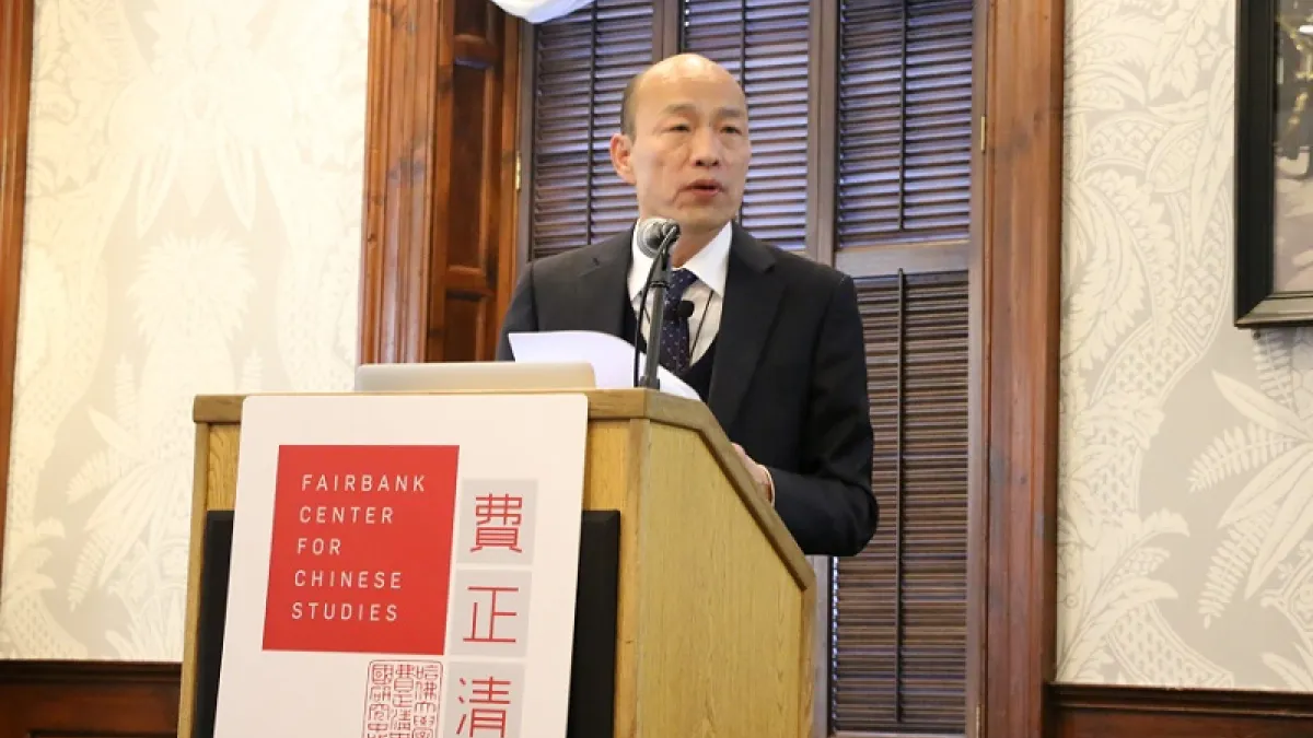 高雄市長韓國瑜赴美演講中提及「國防靠美國」,作者認為,含意應該是限於美國提供台灣防衛的武器,但並不期望美國在兩岸開戰時為台灣而戰。(資料照,高雄市政府提供)