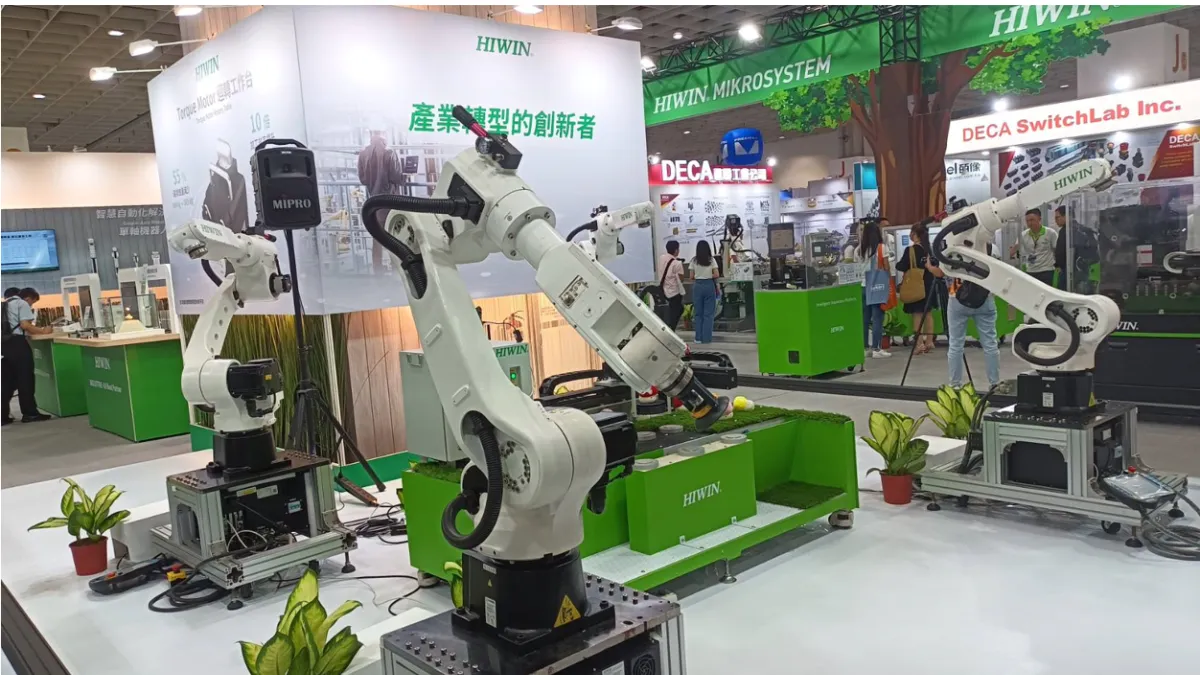 上銀科技於2024台灣機器人與智慧自動化展,展示 機器人的運動精度和控制穩定性。(圖:風傳媒)