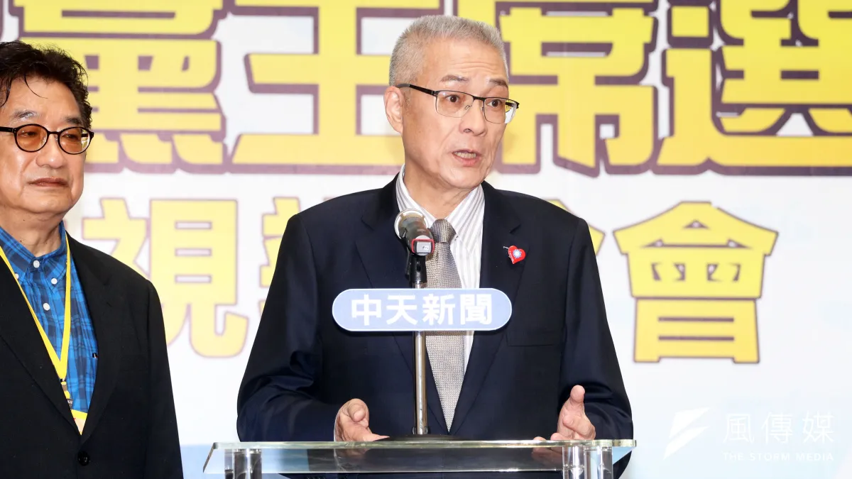 國民黨主席選舉電視辯論會下午登場,候選人吳敦義出席會後記者會。(蘇仲泓攝)