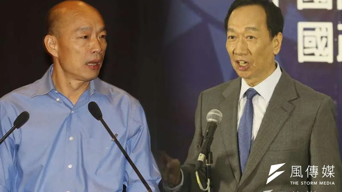 由於國民黨總統參選人韓國瑜(左)和鴻海集團創辦人郭台銘(右)的矛盾,國民黨陷入整合危機。(資料照,柯承惠攝/風傳媒合成)