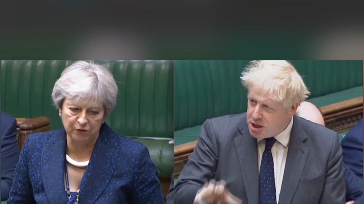 英國前首相梅伊在下議院就AUKUS質詢強森:這份協議是否會改變英國在台海開戰時的立場。 英國前首相梅伊在下議院就AUKUS質詢強森:這份協議是否會改變英國在台海開戰時的立場。