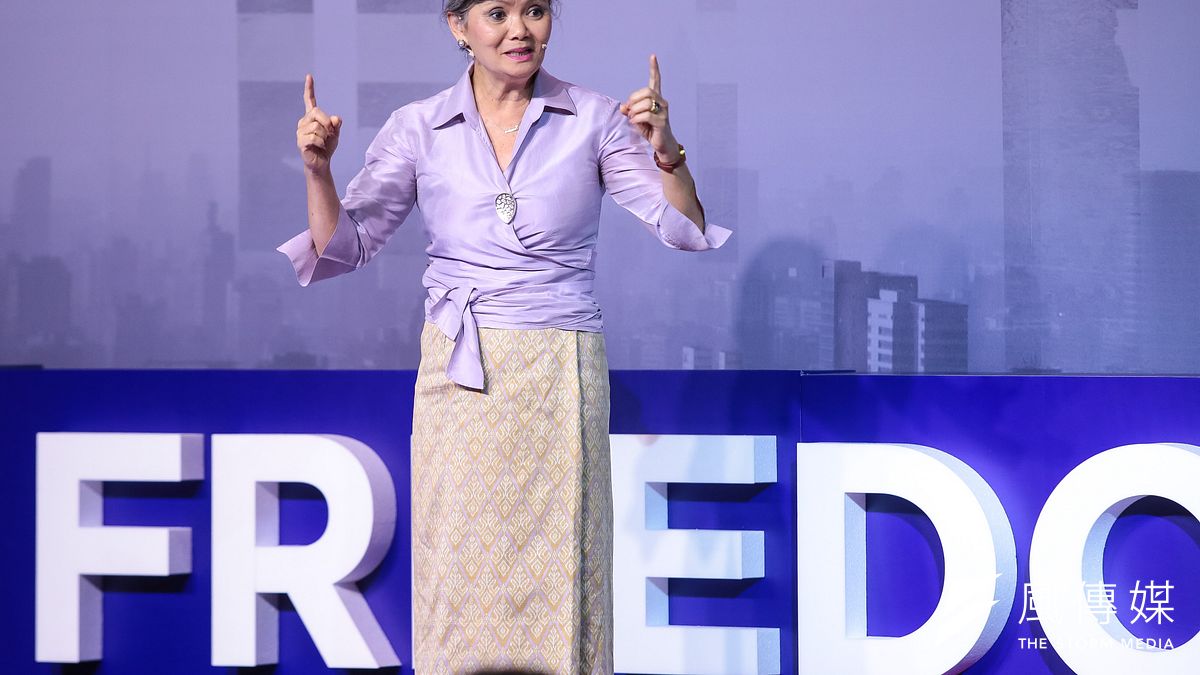 奧斯陸自由論壇登陸台灣,柬埔寨救國黨副領袖莫淑華(Mu Sochua)。(顏麟宇攝) 奧斯陸自由論壇登陸台灣,柬埔寨救國黨副領袖莫淑華(Mu Sochua)。(顏麟宇攝)