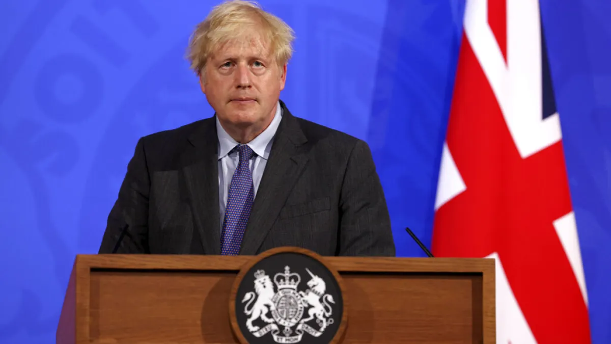 英國首相強森。(美聯社)