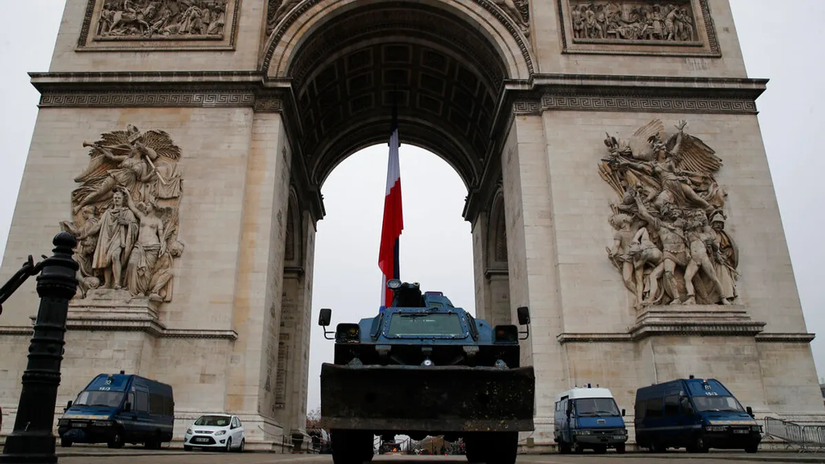 法國巴黎凱旋門。(美聯社)