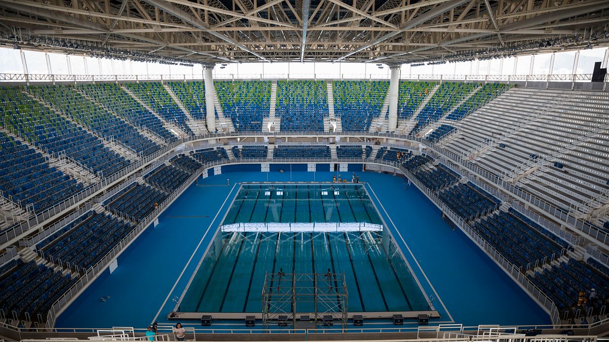 2016年巴西里約奧運,水上運動館(Aquatics Stadium)(美聯社) 2016年巴西里約奧運,水上運動館(Aquatics Stadium)(美聯社)