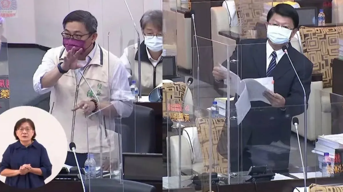 陳凱凌認為謝龍介僅以黑函不實內容質詢,從未向經發局調閱任何資料 來了解事實。(圖/翻攝自台南市議會直播畫面)